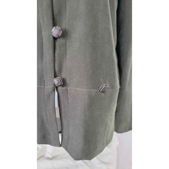 Vintage R&K Original sz 8 Petite 8P dressy blazer jacket green button front EUC - Picture 3 of 9